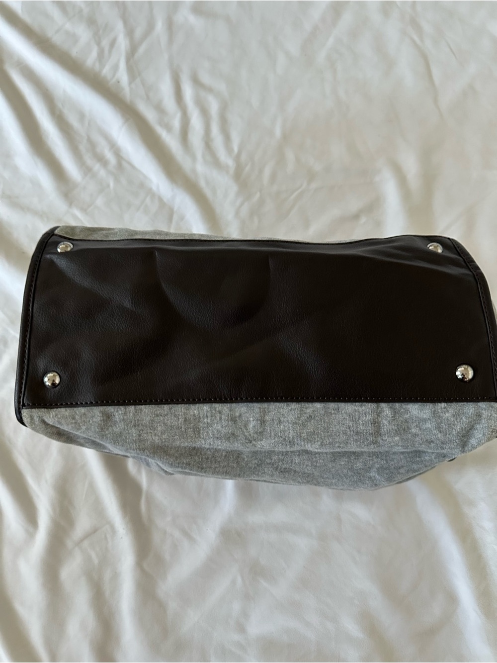 Y2K Juicy Couture Bowler Bag “Grey and Brown Leather” - Picture 3 of 11